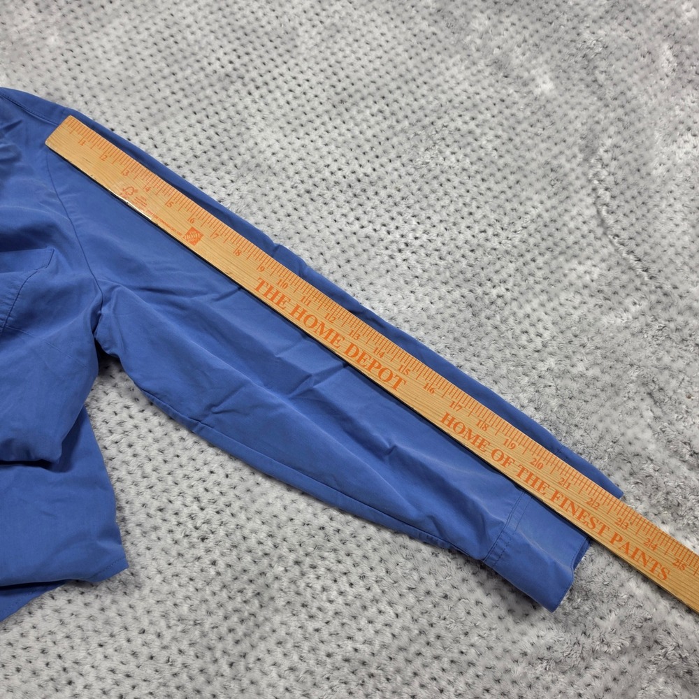 Chicos Button Up Shirt Womens Large Store 2 Blue Roll Tab Sleeve Work Office - Picture 11 of 11